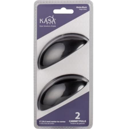 Hardware Resources Cup Pull 3C2C, Matte Black, 2PK K3833MB-2